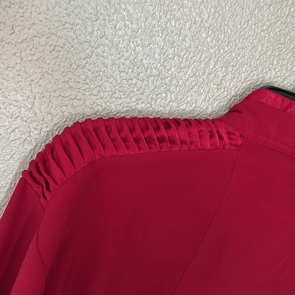 VTG Women’s OSCAR DE LA RENTA Polyester Top Womens Clergy Chef Fashion 6 Red - Picture 9 of 10